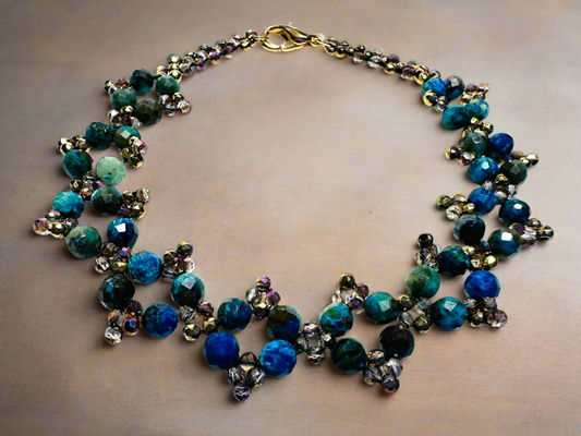 Woven Chrysocolla Bracelet/7.75” bracelet*