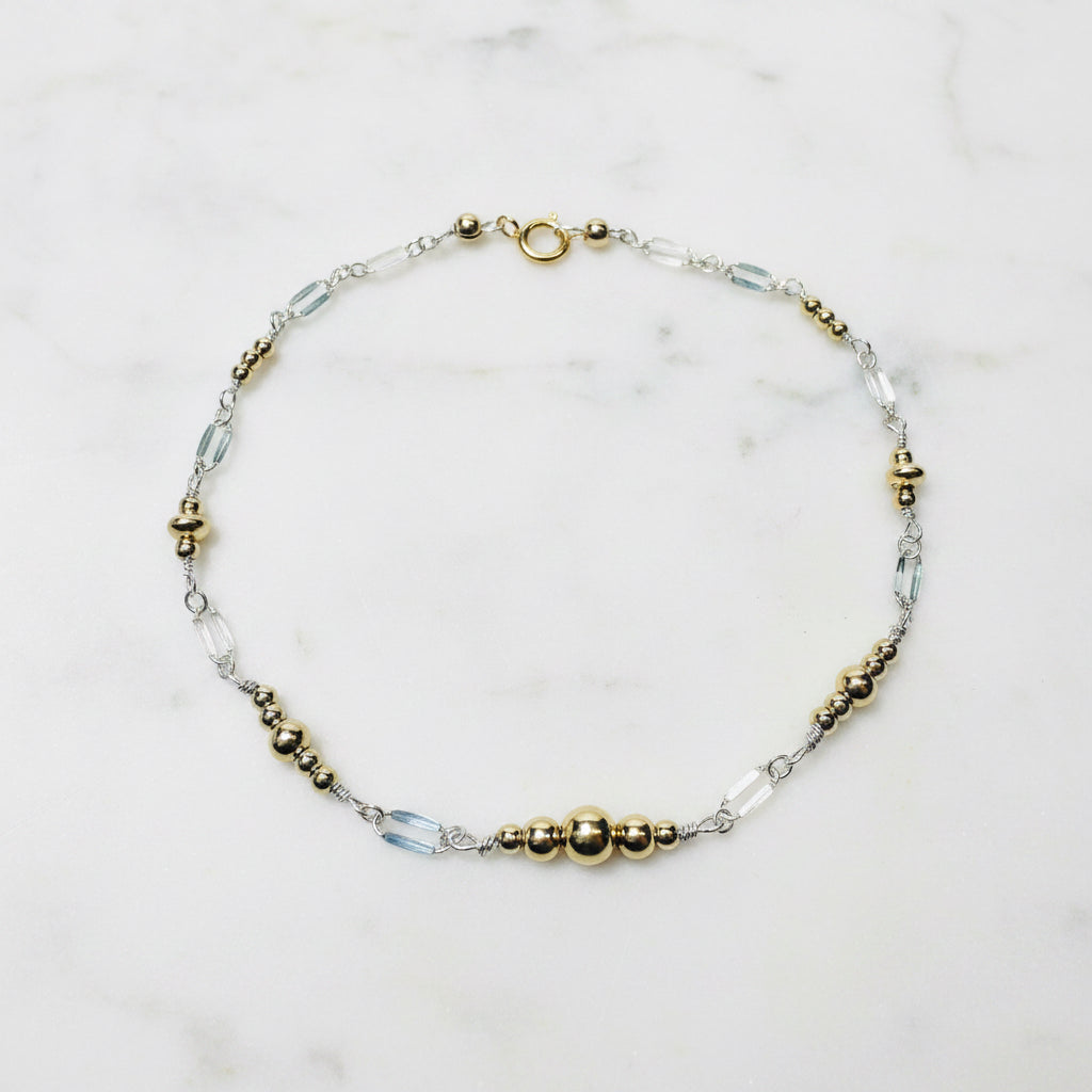 Gold and Silver Bead Bracelet