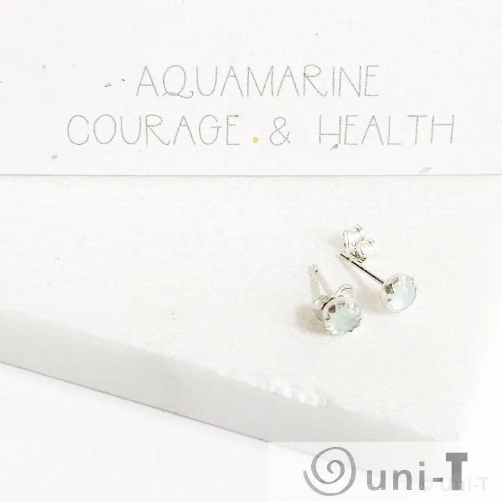 Aquamarine Stud Earrings, Birthday Gemstone - March Janine Gerade