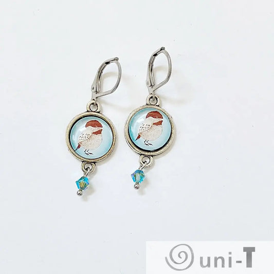 Birds Glass Dome Earrings Kathy James