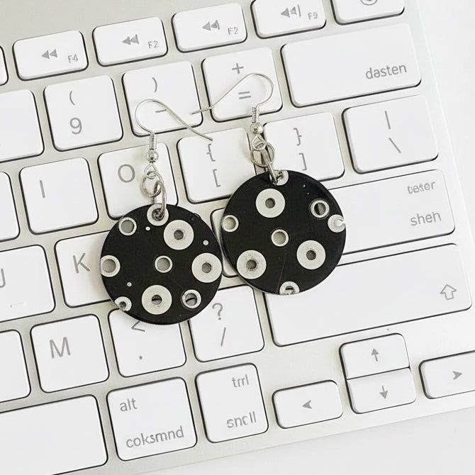 Black Circuit Board Earrings - Computer Parts Earrings Melissa Glick