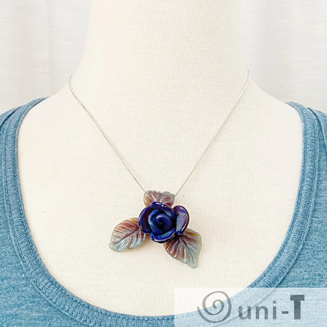 Blue Rose Pendant Christine Mathews