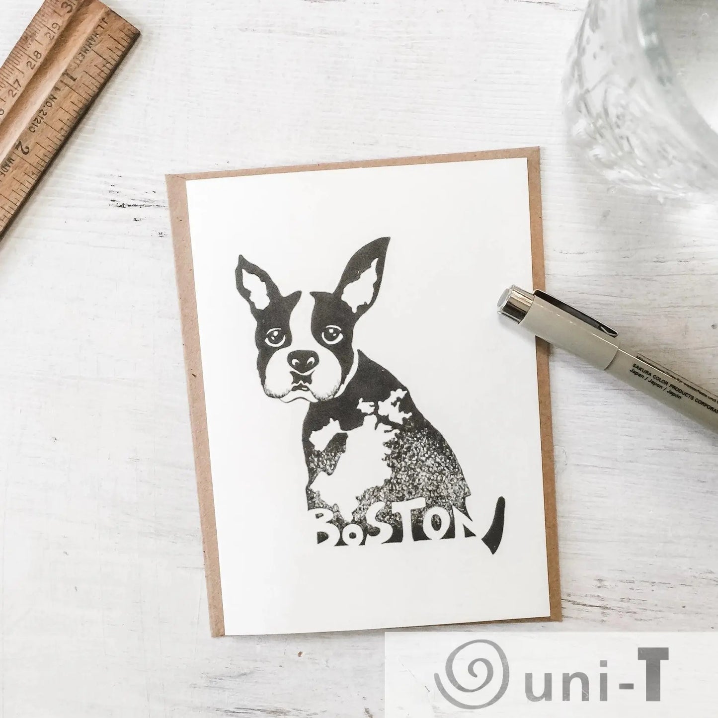 Boston Terrier Greeting Card Uni-T