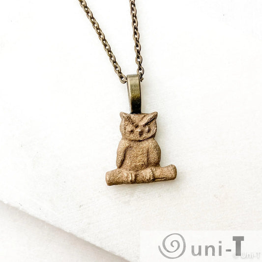 Bronze Owl Necklace, Precious Metal Clay Necklaces Amy Vulfovich