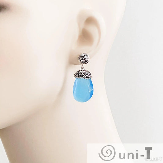 Chalcedony Blur Crystal Pave Earrings Lisa Trachtman