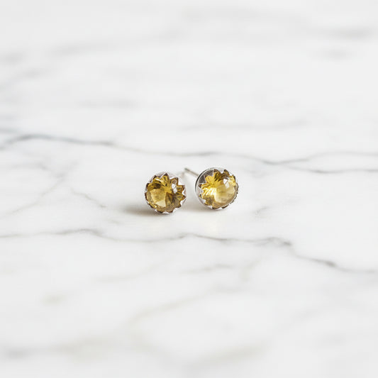 Citrine Stud Earrings, November Birthday Gemstone- November Janine Gerade