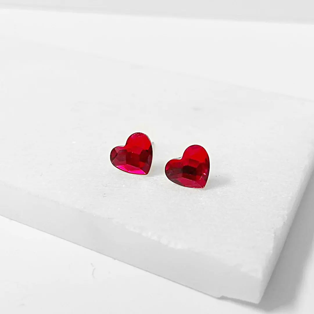 Crystal Hearts with Surgical Steel Studs Regina McGearty