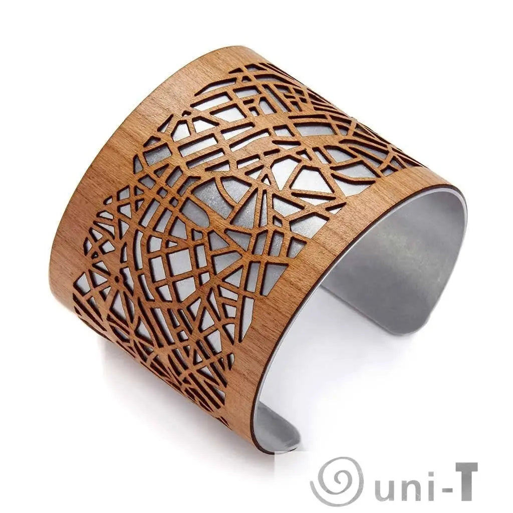 Cuff - Map Paris Cherry / Silver Treeline and Tide