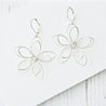 Rhodium Plated Earrings with Surgical Steel Ear Wire - Flower Uni-T