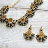 Black &amp; Gold Statement Necklace &amp; Earrings Uni-T