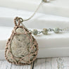 Macrame Stone-Wrapped Pendant with Seed Beads Uni-T
