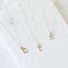 Sterling Silver Tiny Initial Charm Necklaces Uni-T