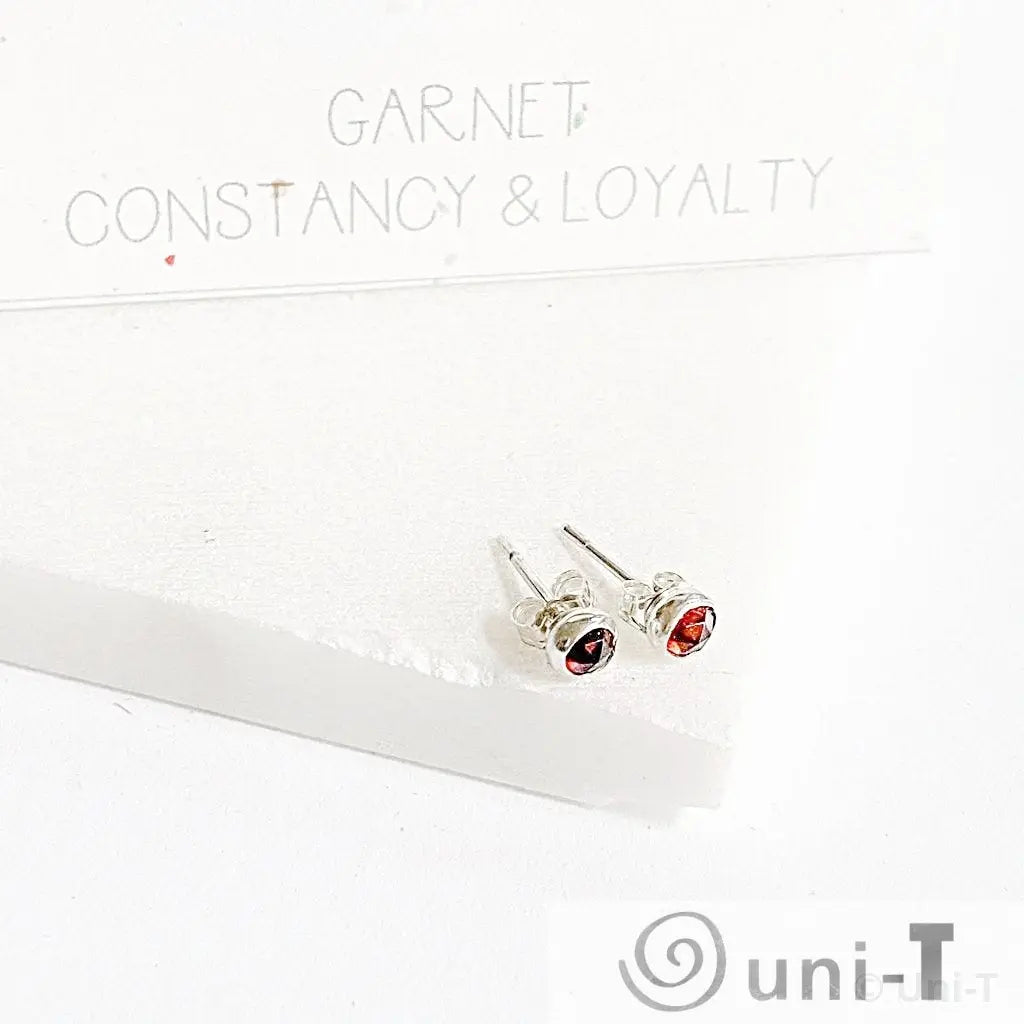 Garnet Stud Earrings, Birthday Gemstone - January Janine Gerade