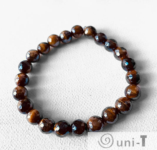 Gemstone Stretch Bracelet- Tiger's Eye- Metallic, Tiger's Eye Stretch Bracelet Janine Gerade