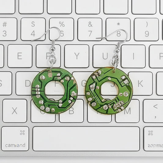 Green Circuit Board Earrings - Computer Parts Earrings Melissa Glick