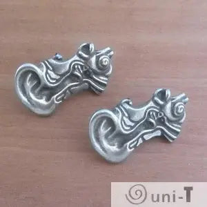 Pair of Human Ear Anatomy Earrings with anatomical ear design. Ideal ear jewelry for anatomy enthusiasts and unique fashion statements.