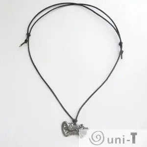 Full view of Human Ear Anatomy Necklace with adjustable black cord and anatomical ear pendant. Perfect accessory for healthcare professionals.