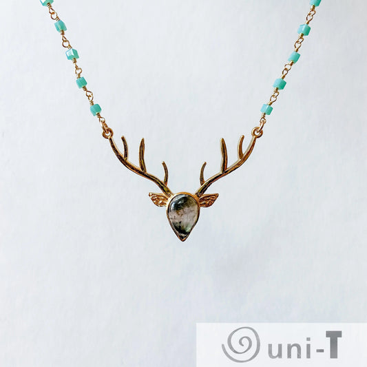 Labradorite Deer Antler Necklaces Regina McGearty