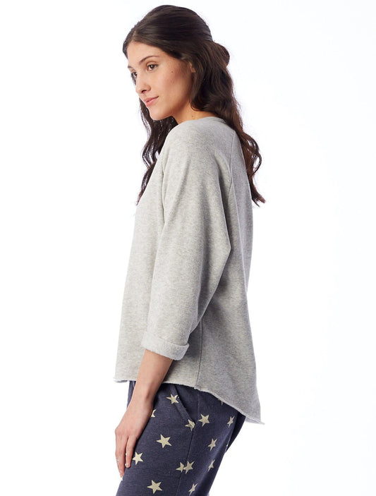 Oatmeal Gray Sweatshirt with open neck Uni-T