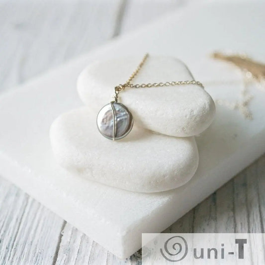 Peacock Freshwater Pearl & Sterling Silver Necklace Lara Gordon