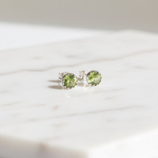 Peridot Stud Earrings, Birthday Gemstone - August Janine Gerade