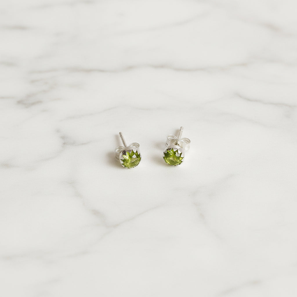 Peridot Stud Earrings, Birthday Gemstone - August Janine Gerade