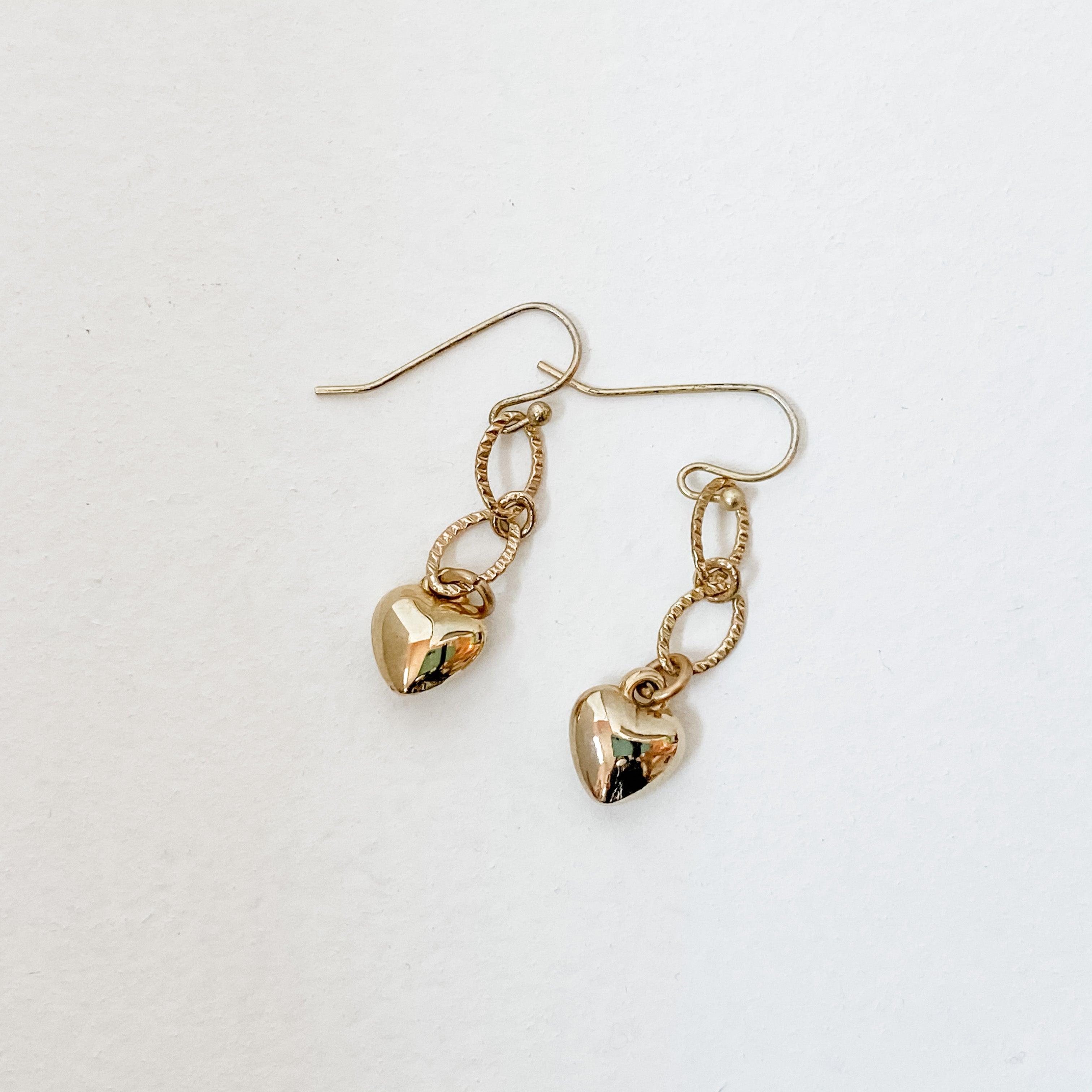 Dangle Gold Heart Earrings Uni-T Earrings