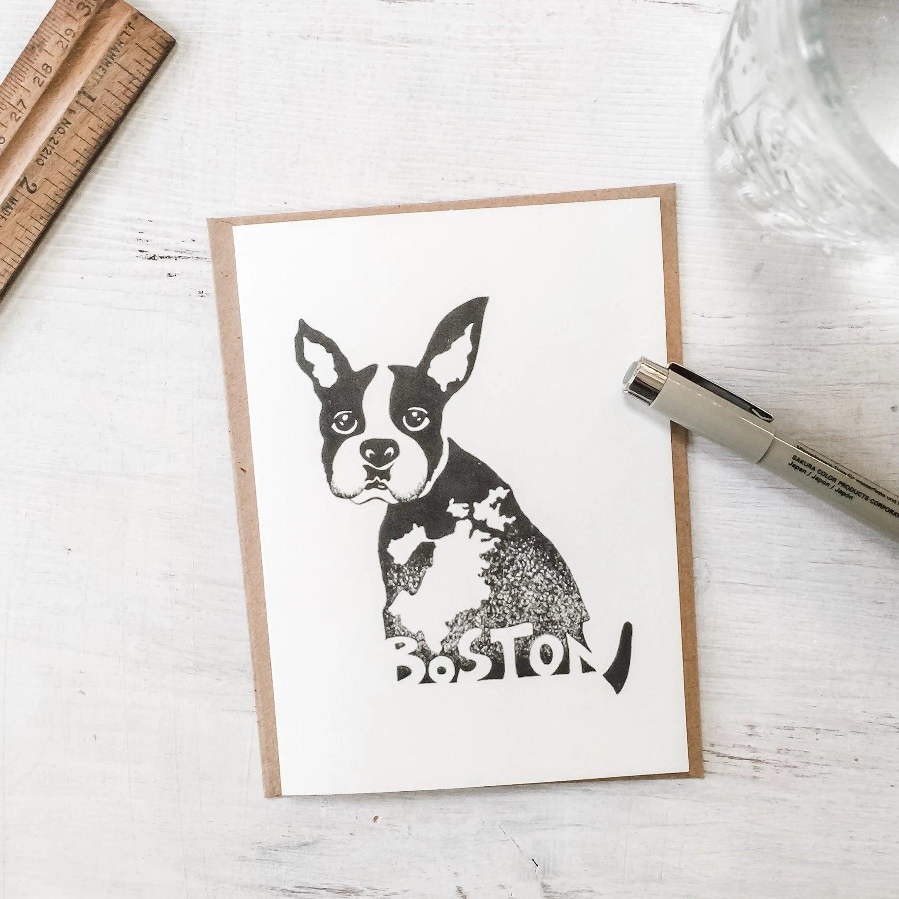 Boston Terrier Greeting Card Uni-T