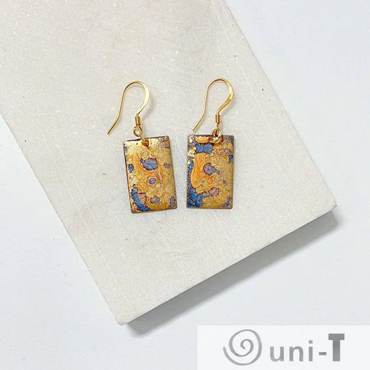 Rectangle Enamel Enamel Painted Earrings Sandrine Colson