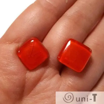 Recycled Black and Red Glass Stud Earrings, Simple Studs Carolina Portillo