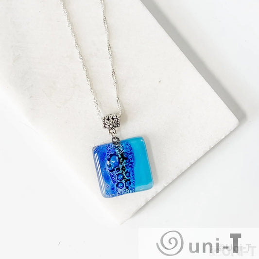 Recycled Fused Glass Necklaces - Square Carolina Portillo