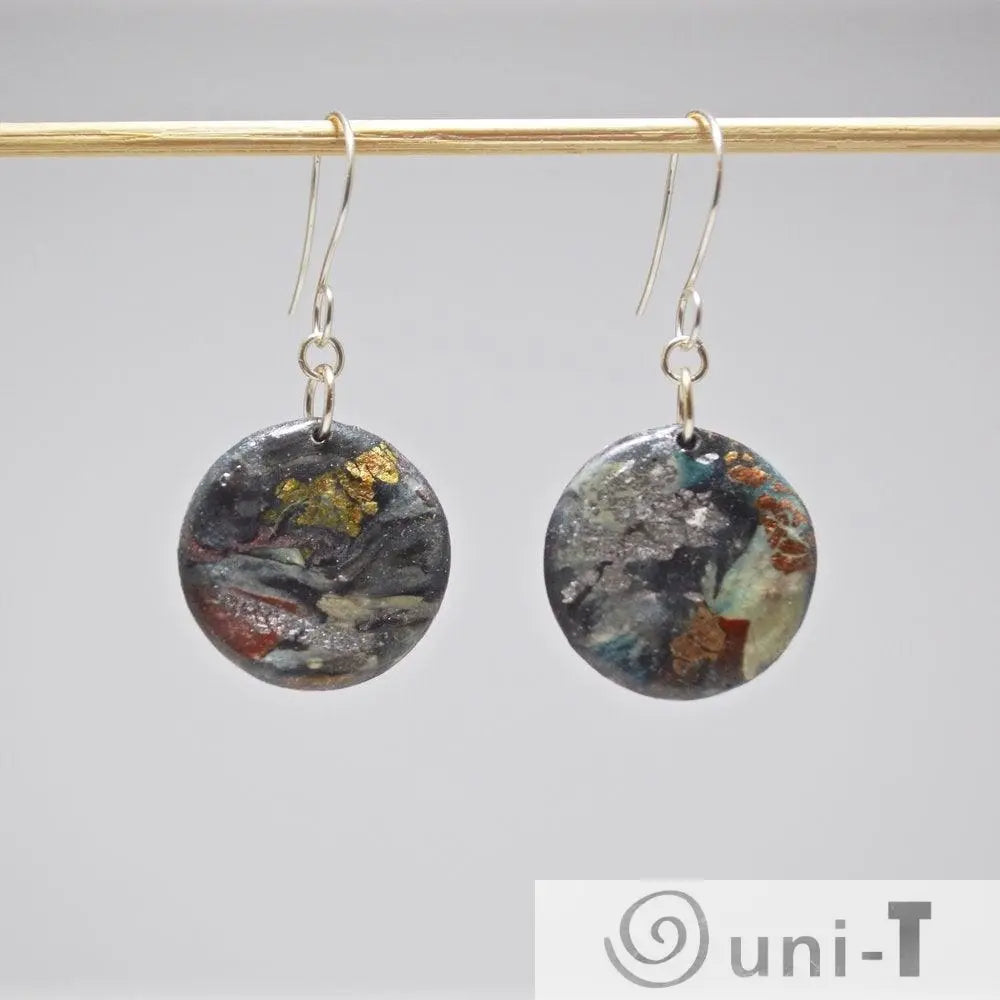 Round Polymer Clay Earrings Sandrine Colson