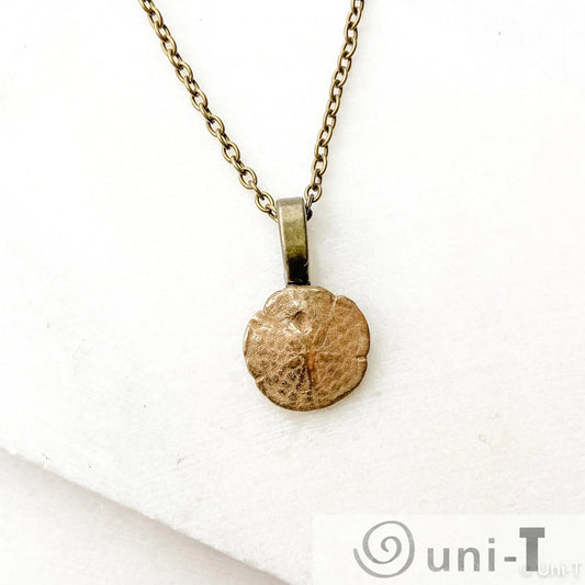 Sand Dollar Bronze Necklace, Precious Metal Clay Necklaces Amy Vulfovich