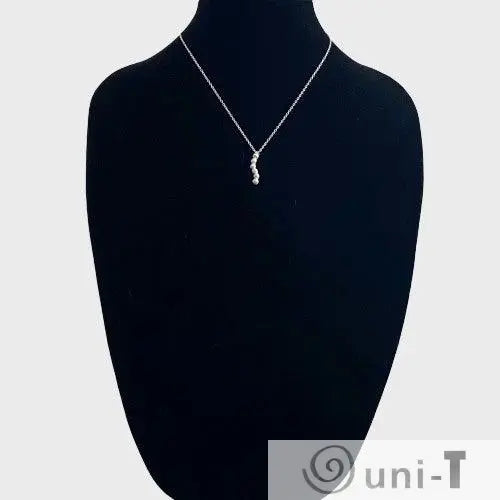 Silver Ball Line Necklace, Precious Metal 99% Silver Clay with Sterling Silver Chain Amy Vulfovich