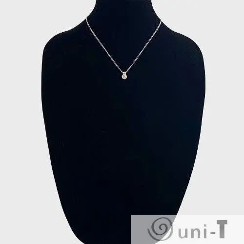 Silver Pendant with Cubic Zirconia Necklace, Precious Metal Clay 99% Silver with Sterling Silver Chain Amy Vulfovich