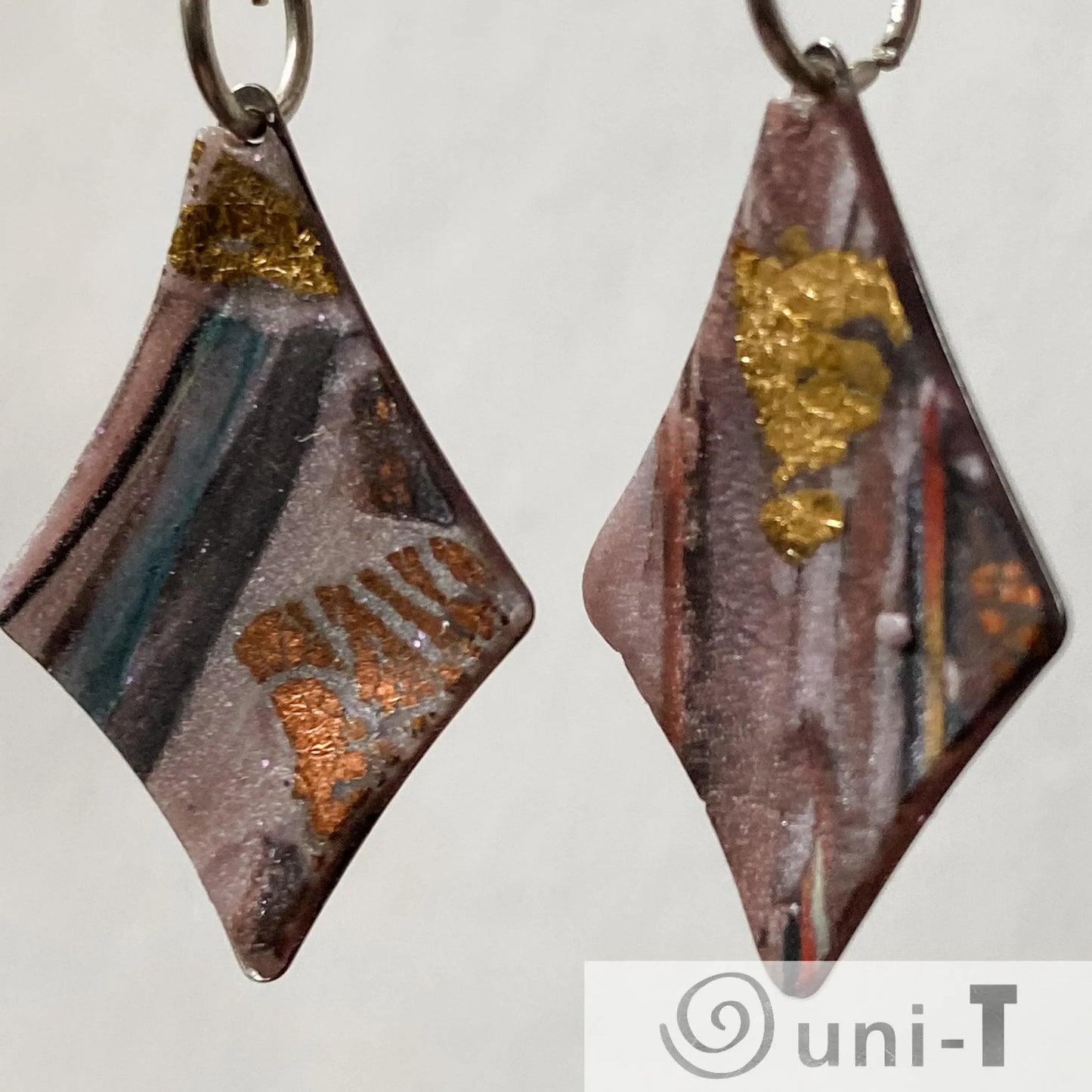 Small Kite Shape Polymer Clay Earrings Sandrine Colson