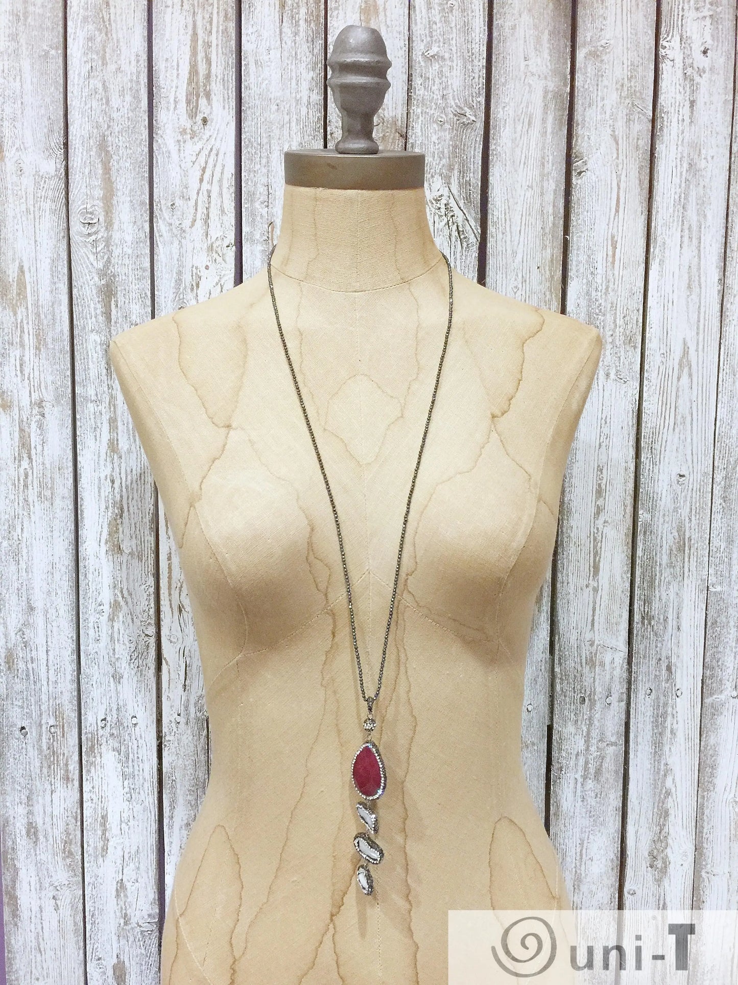 Spinel Necklace with Pearl & Agate Pave Crystals Lisa Trachtman
