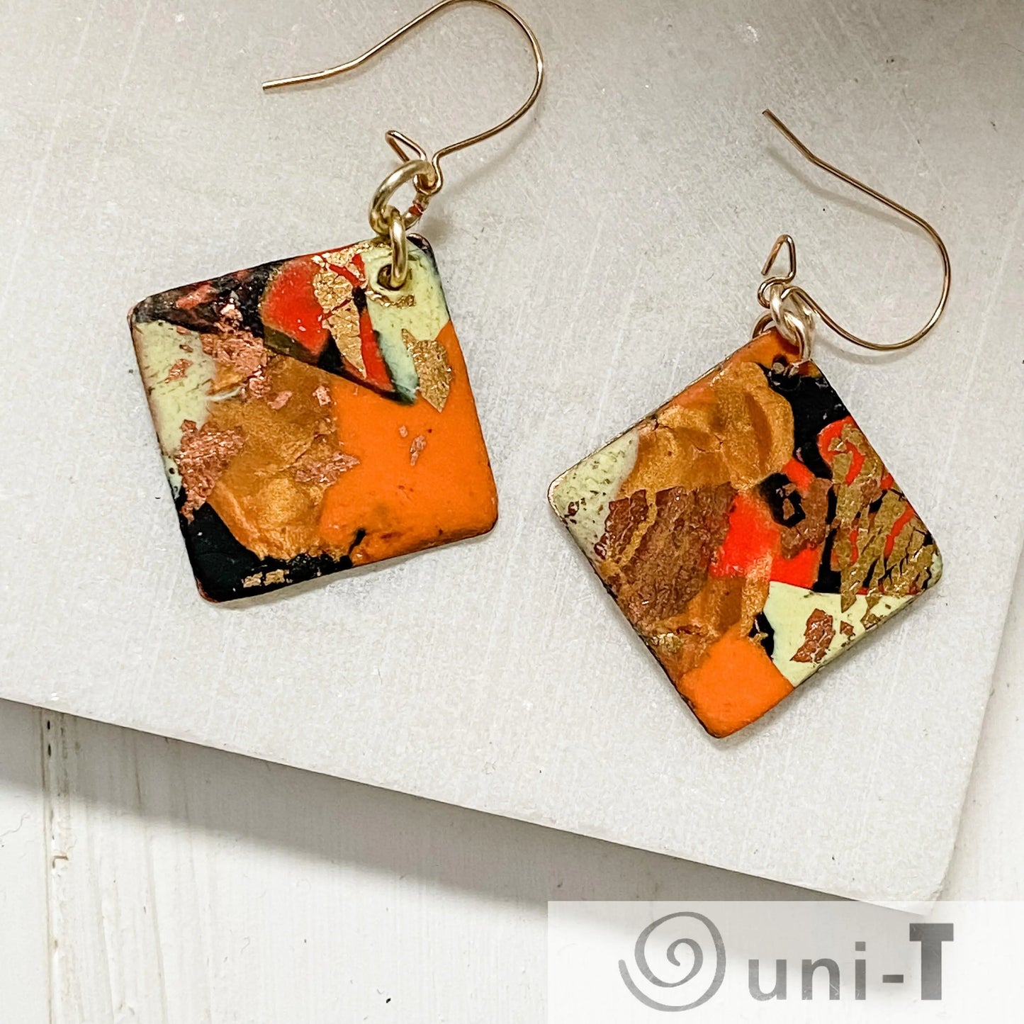 Square Polymer Clay Earrings Sandrine Colson