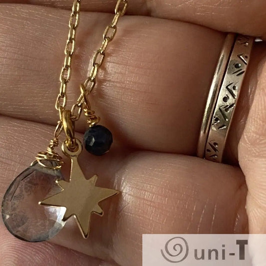 Star and Gemstone Charm Necklace Janine Gerade