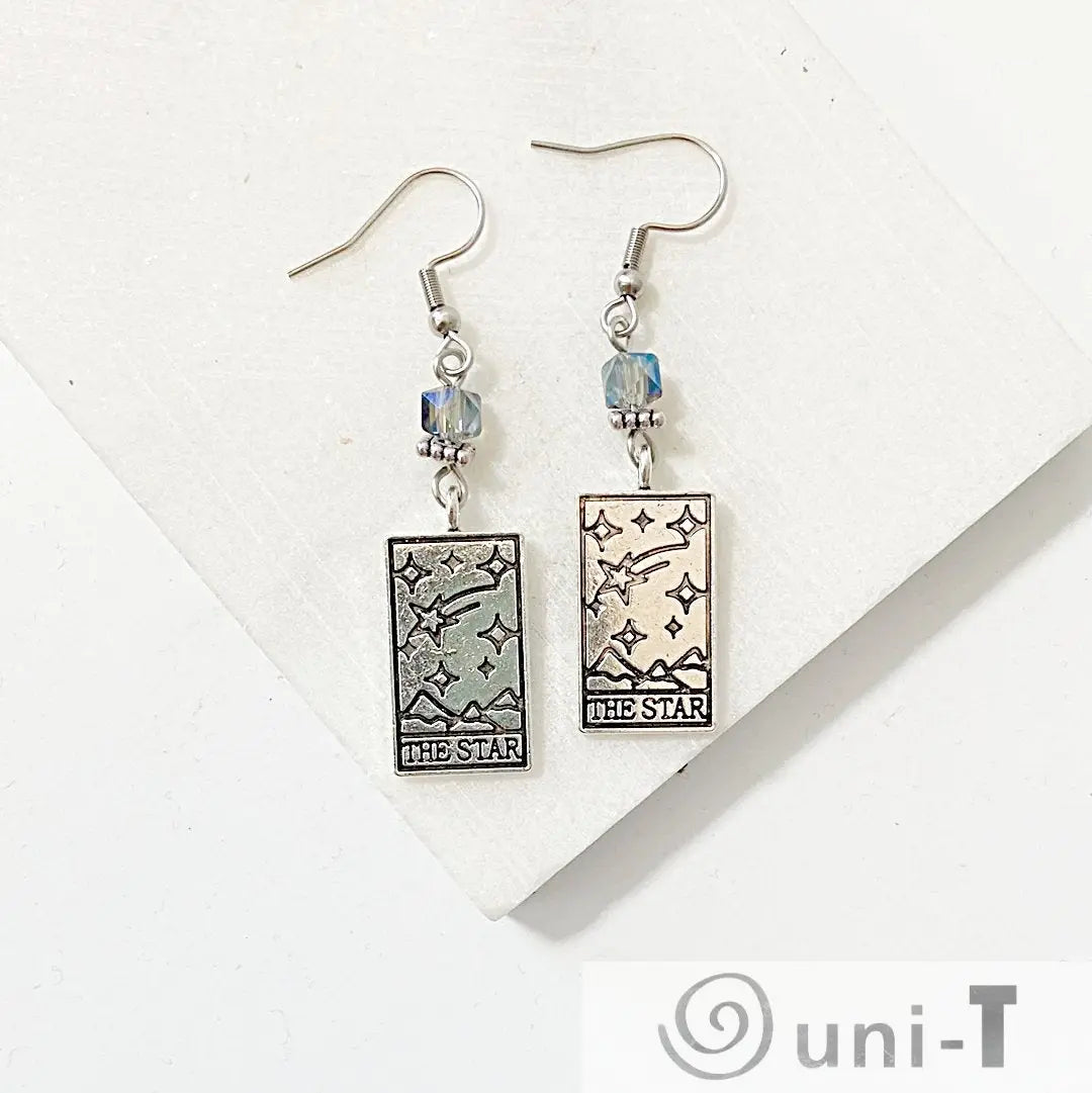 The Star Metal Tarot Card Earrings Shana Cohen