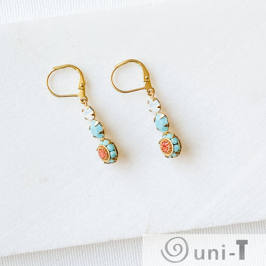 Three Tiers Crystal Earrings Kathy James