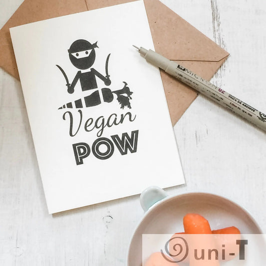 Vegan Pow Greeting Card 4X5.5 Uni-T