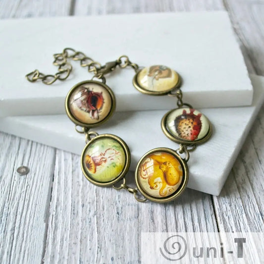 Vintage Prints Bracelets - Jelly fish, Stingray, Puffer fish, Octopus Kathy James