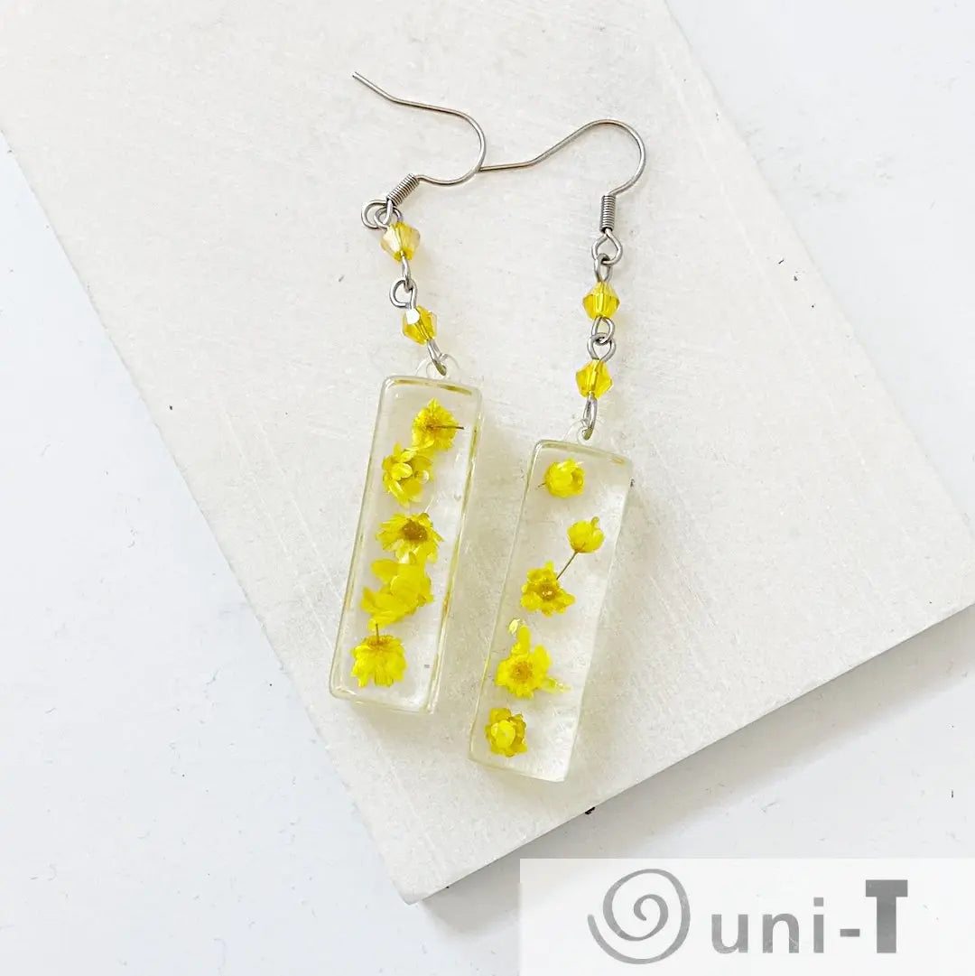 Yellow Dried Flower Drop Earrings Shana Cohen