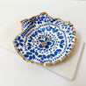 Blue & White Decoupage Scallop Shell Jewelry Dish Ana Razavi