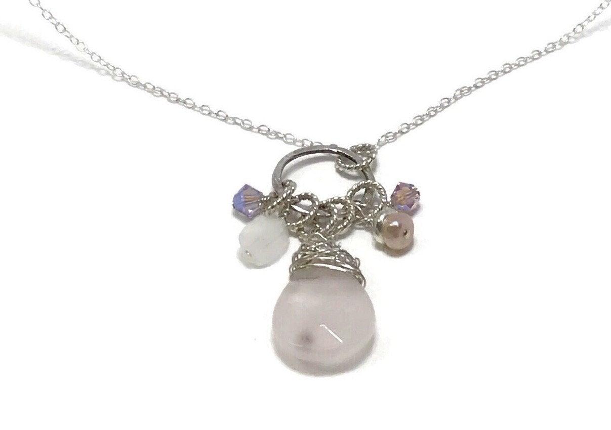 Rose Quartz Charm Necklace Uni-T Necklace