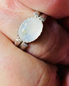 Moonstone Oval Size 5 Ring, Double Band Ring, Moonstone Oval Silver Ring Janine Gerade