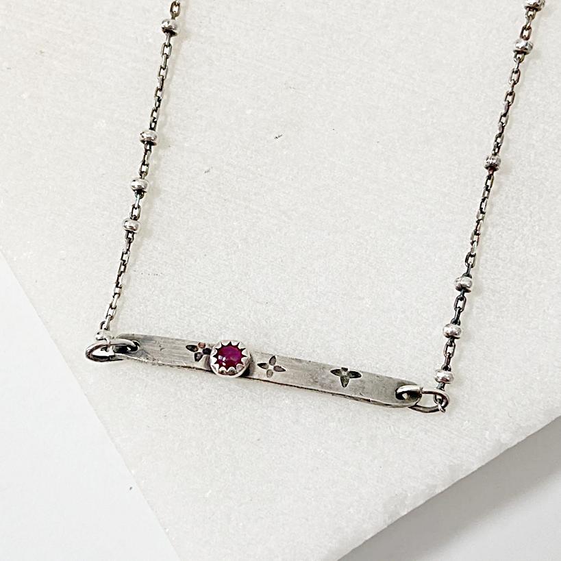 Ruby hot sale bar necklace