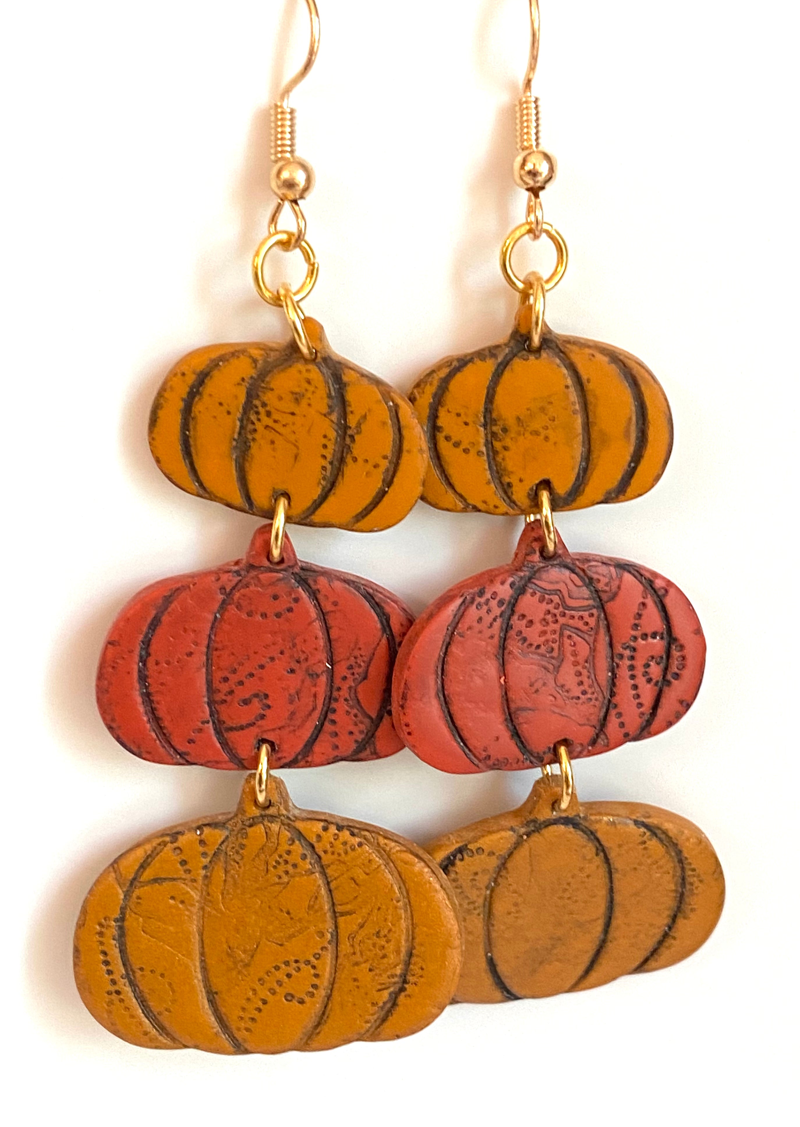 Pumpkin Earrings/Fall Earrings Polymer Clay Janine Gerade