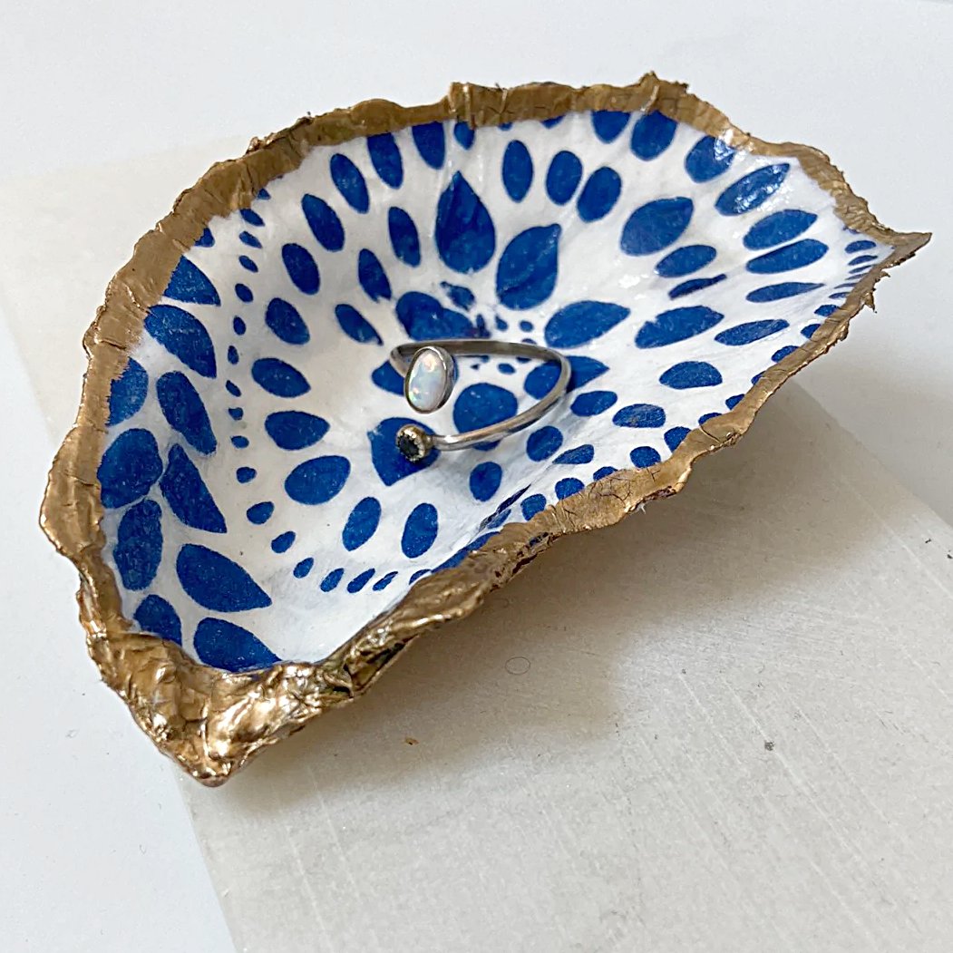 Decoupage Oyster Shell Jewelry Dish Ana Razavi
